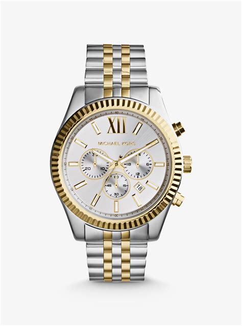 lexington silver tone watch michael kors|michael kors chronograph gold.